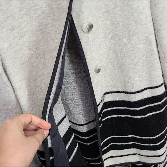 Elevenses Women's Wool Blend Cream/Black Coat Size Small - Picture 4 of 7